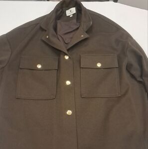 Tuckernuck Marat Brown Shirt Jacket with Gold Buttons